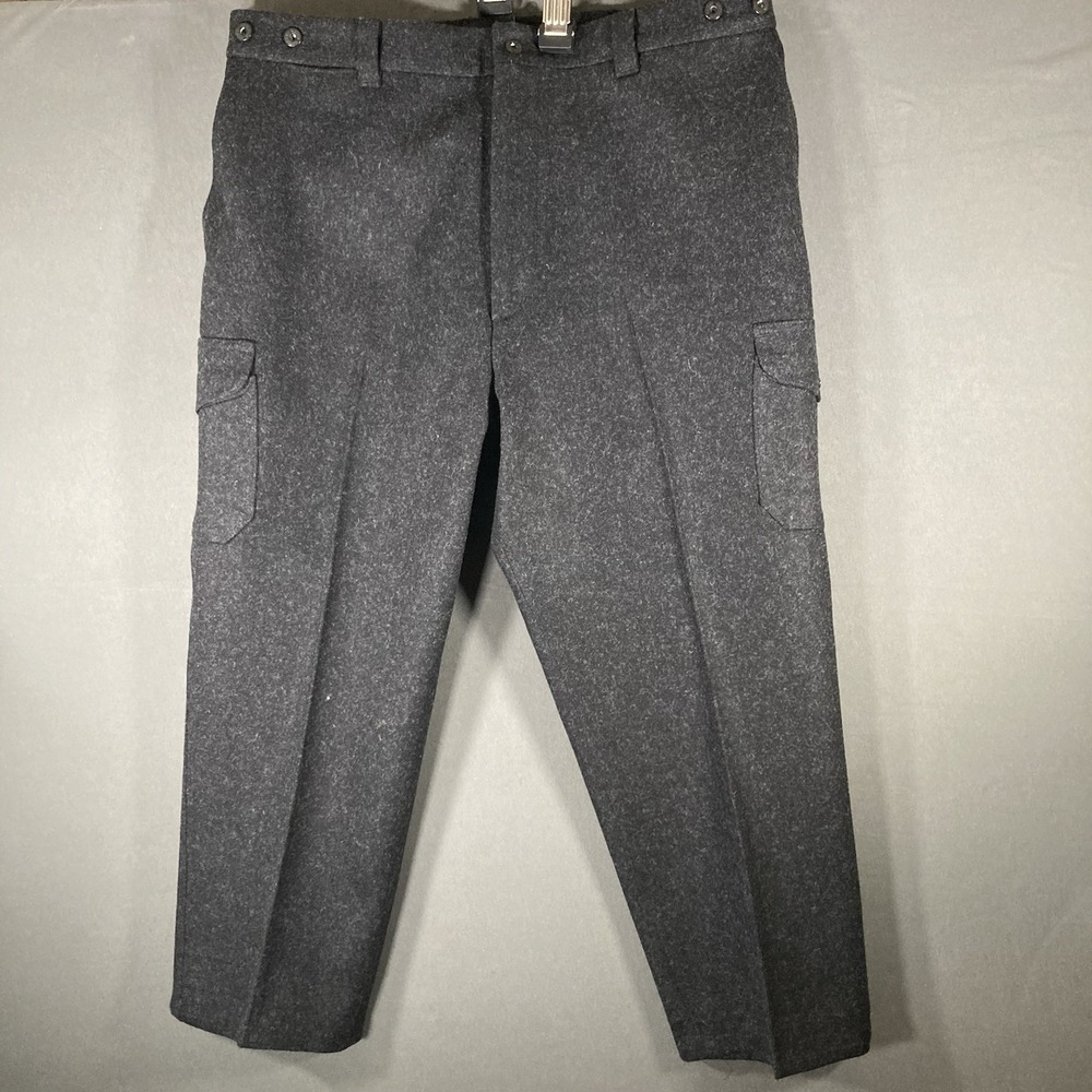 Vintage CC Filson Pants Mens 44 Virgin Wool Charcoal Trouser Made In‎ USA